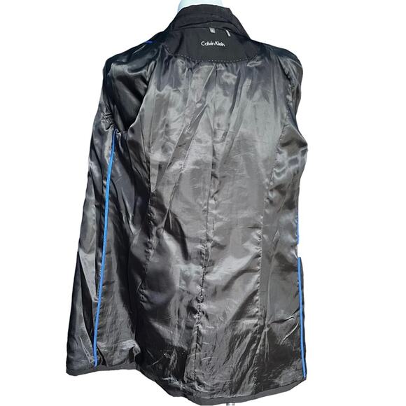 Calvin Klein black water resistant trench coat size Large button closure - Picture 6 of 14